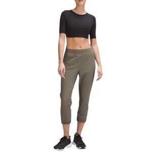 LULULEMON Adapted State High Rise Cropped Jogger Rover Taupe Beige Size 12